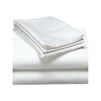 Plain bed sheet white satin mercerized 240/280 white