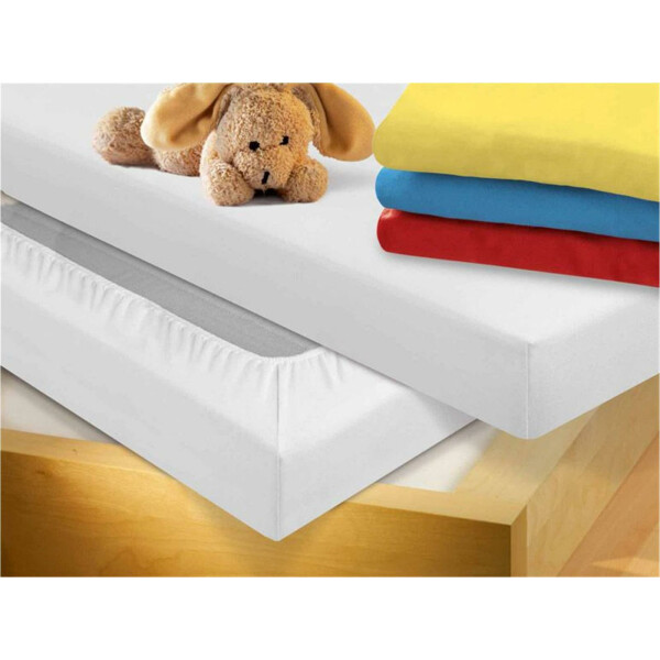 Cotton Stretch bed sheet children mako-jersey 70/140 capri blue red 70x140 cm