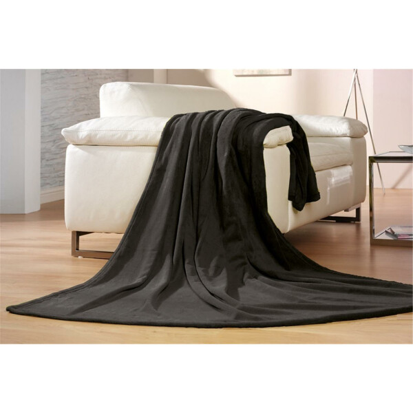 Hotel fleece blanket microfibre black 150x200 cm