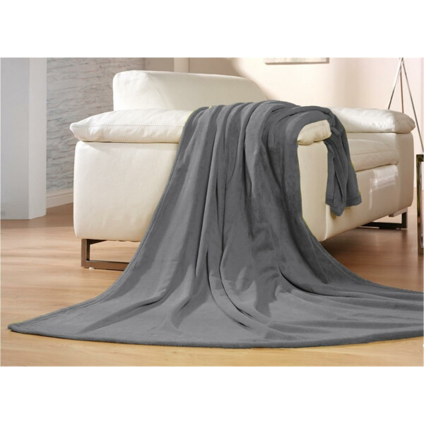 Hotel fleece blanket microfibre stone 150x200 cm