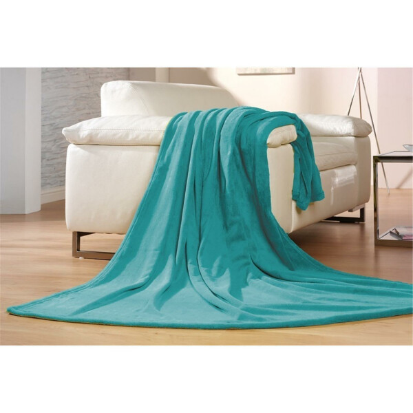 Hotel fleece blanket microfibre 150/200 turquoise turquoise 180x220 cm