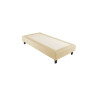 Hotel box bed wooden slat core Tecno leather fireproof "Sommertime" ecru 90x190 cm