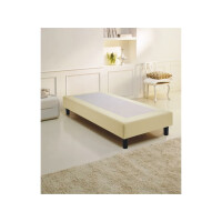 Hotel box bed wooden slat core Tecno leather fireproof "Sommertime" ecru 90x200 cm
