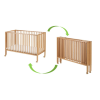 Woody cot / foldable wooden bed incl. mattress
