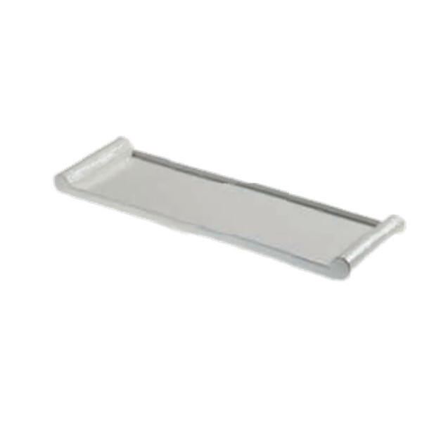 Rectangular white melamine tray with scrolled edges Rectangular white melamine tray 36x11,5x2,5 cm