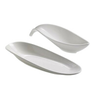 Melamine oval plate and sauce boat