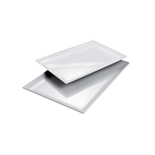 "Topazio" - Rechteckige Tablett aus Melamin, perfekt für Gebäck 30x20x2 cm weiß