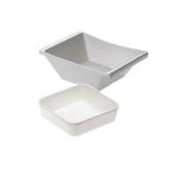 Square bowl in white melamine