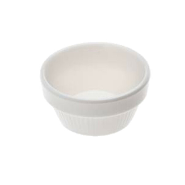 White melamine pagoda tablos & dip bowls Ø7x3,7 cm