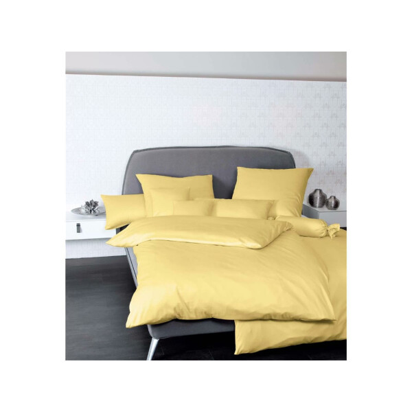Completo letto in raso UNI 135/200+50/80 cm giallo