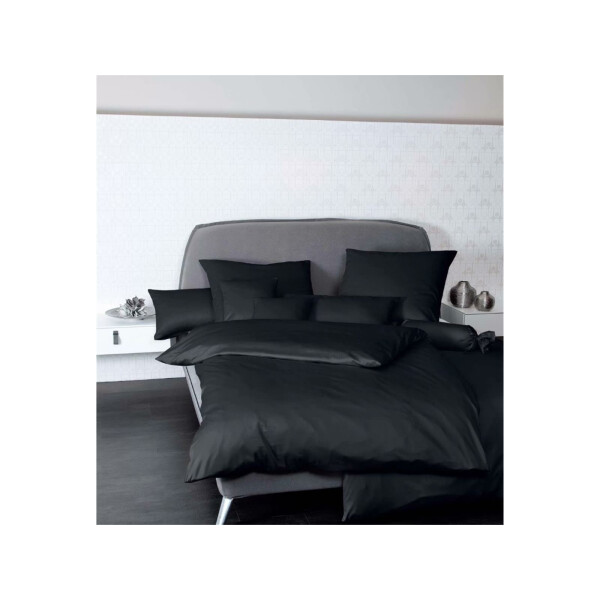 UNI satin bed set 135/200+60/80 cm black