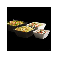 Square salad bowl in black or white melamine white 17,7x17,7x8,3 cm
