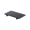 Rectangular sushi  plate with feet made from black melamine 20,8x12x2,3 cm
