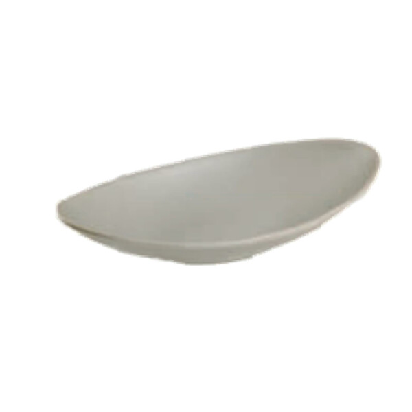 Ovale Teller-Schale aus hellgrauem Melamin 18 x 10 x 3,5 cm