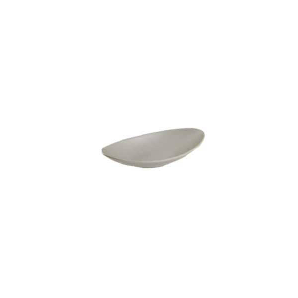 Ovale Teller-Schale aus hellgrauem Melamin 18 x 10 x 3,5 cm