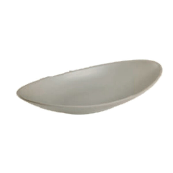 Ovale Teller-Schale aus hellgrauem Melamin 25 x 13,6 x 4,3 cm