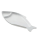 Teller in Fischform aus weißem Melamin 38x22x3 cm