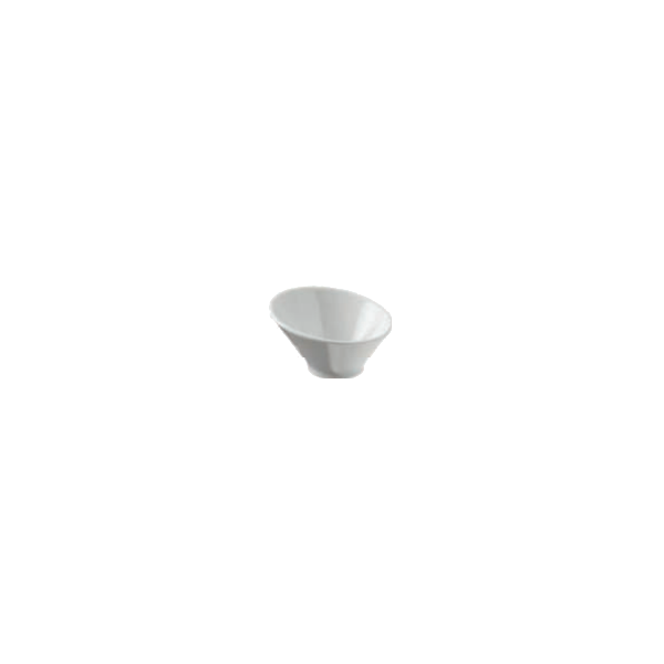 Weiße Schrägschale aus Melamin Ø9,3x5 cm